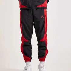 New Jordan Sport Jam Warm Up Pants Men's Size L Joggers Red Black Jumpman. New With Tags Red Sports Joggers With Elastic Waistband, Red Athleisure Bottoms For Streetwear, Sporty Red Pants With Elastic Waistband, Red Sportswear Pants With Pockets, Red Sports Sweatpants With Pockets, Red Sportswear Bottoms With Elastic Waistband, Red Athleisure Bottoms With Pockets, Red Casual Sports Pants, Red Full-length Sportswear Bottoms