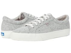 Keds Jump Kick - Women's Shoes : Gray : The Keds Jump Kick sneaker sports a classic low-top design with stitch detail in a soft-knit upper so you can complement your everyday look. Padded tongue and collar with lace-up closure for a custom fit. Round-toe construction. Soft fabric lining and footbed. Rubber outsole with Keds logo embossed at heel. Imported. Measurements: Weight: 10 oz Product measurements were taken using size 9, width B - Medium. Please note that measurements may vary by size. W Classic Gray Lace-up Sneakers, Comfortable Lace-up Canvas Sneakers, Gray Lace-up Canvas Shoes With Rubber Sole, Sporty Everyday Comfortable Sneakers, Low-top Sneakers With Rubber Sole And Relaxed Fit, Sporty Sneakers With Relaxed Fit And Round Toe, Gray Lace-up Sneakers With Textured Sole, Sporty Everyday Sneakers With Laces, Sporty Lace-up Sneakers For Everyday