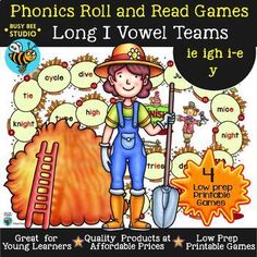 the phonics roll and read games for long i level teams are great for beginning readers