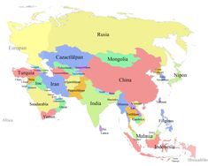 Pin by corey Campbell on Asia | Asia map, Russia saudi arabia, Asia