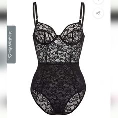 Gorgeous Black Lace Bodysuit From Gilda & Pearl. Made In The Uk With Snaps At The Gusset And A Gentle Stretch. Size Guide From The Brand: M: Bust 34-36in, Waist 25-31in, Hips 36-39in Elegant Black Bodysuit With Lined Body, Elegant Black Lace Bodysuit, Pearl Tops, Black Lace Bodysuit, Lace Body, Body Color, Lace Bodysuit, Vintage Lace, Black Lace