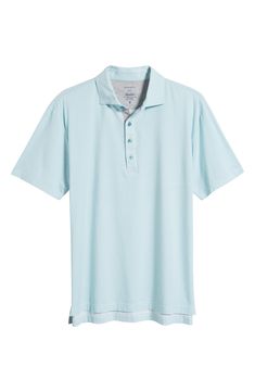 Soft cotton and silky lyocell bring exceptional comfort to an all-activity golf polo that offers lots of stretch and resists wrinkles to keep you looking smart. Button half placket Hidden-button collar Short sleeves 63% cotton, 27% lyocell, 10% spandex Machine wash, tumble dry Imported Classic Spring Polo Shirt For Golf, Cotton Golf Polo Shirt, Moisture-wicking 4-way Stretch Short Sleeve Polo Shirt, Blue Moisture-wicking Polo Shirt For Golf, Moisture-wicking Polo Collar Golf Shirt, Cotton Golf Polo Shirt With 4-way Stretch, Golf Polo, Green Grass, Wrinkles