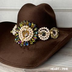 Rhinestone Hatband Luxury Adjustable Hat Bands For Formal Occasions, Luxury Brown Hat Bands For Spring, Embellished Cowboy Hat, Mexican Boutique, Hat Burning, Jewerly Displays, Imagination Station, Hat Bands, Felt Hats