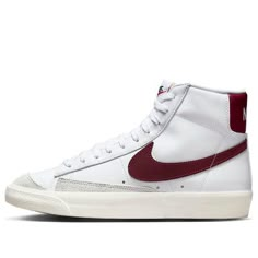 Nike Blazer Mid '77 Vintage 'White Team Red' BQ6806-111 (SNKR) Green Blazers Nike, Nike Blazer Mid 77 Red, Red Nike Blazers, Nike Blazer Mid 77 Colors, Nike Blazer 77 Vintage, Blazers Nike, Blazer 77, Blazer Mid 77 Vintage, Cool Nikes