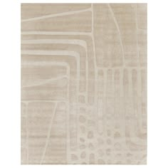 a beige rug with an abstract design on it