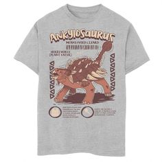 He'll love showing off his style with this boys' Iron Tail Ankyiosaurus Dinosaur Graphic Tee. Crewneck Short sleevesFABRIC & CARE Cotton, polyester Machine wash Imported He'll love showing off his style with this boys' Iron Tail Ankyiosaurus Dinosaur Graphic Tee. Licensed Character He'll love showing off his style with this boys' Iron Tail Ankyiosaurus Dinosaur Graphic Tee. Size: Large. Color: Grey. Gender: male. Age Group: kids. Material: Cotton Blend. Dinosaur And Unicorn Shirt, Dinosaur Graphic Tee, Dinosaur Tshirt, Dinosaur Graphic, His Style, Animal Tshirt, How To Show Love, Kids Tshirts, Graphic Tee