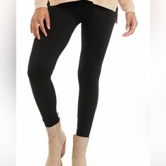 Cable Knit Fleece Enhances The Cozy, Figure-Flattering Fit Of These Versatile Leggings. Size Large-Nwt Elastic Waistband 27" Inseam Polyester, Spandex Machine Washable Winter Stretch Soft Knit Bottoms, Black Non-stretch Leggings With Elastic Waistband, Black Leggings With Elastic Waistband, Black Elastic Casual Tights, Black Leggings With Elastic Waistband For Fall, Cozy Fit Black Bottoms For Winter, Fall Black Leggings With Elastic Waistband, Versatile Black Tights For Fall, Casual Elastic Tights For Fall