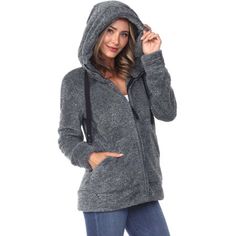 White Mark Women's Sherpa Hooded Jacket is keep you warm and cozy this winter. Featuring 2 front pockets, a zip closure and hoodie. The Sherpa jacket is made from a soft to touch, lightweight fabric. White Mark Women's Sherpa Hooded Jacket is a versatile piece that is perfect for at homewear or can be worn out, styled with jeans. Size: XL.  Color: Gray.  Gender: female.  Age Group: adult. Winter Fleece Hooded Jacket With Pockets, Cold Weather Hooded Jacket With Zipper, Cozy Hooded Fleece Jacket With Zipper Closure, Winter Wear Fleece Hooded Jacket With Pockets, Hooded Jacket With Zipper Closure For Cold Weather, Cozy Hoodie Outerwear With Zipper Closure, Cozy Hoodie With Zipper Closure, Hooded Fleece Jacket With Zipper For Cold Weather, Hooded Fleece Jacket With Zipper Closure For Cold Weather