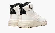 The Women’s Nike Air Force 1 High Utility 2. 0 “Summit White” is a women’s-exclusive version of the retro basketball shoe with a military-inspired design.  The Women’s Air Force 1 High Utility 2. 0 brings a rugged, military-style, boot-like vibe to the beloved silhouette.  Among the shoe’s design features are a white leather upper with tonal leather Swoosh branding on either side.  Instead of a perforated toe box, which can be found on most Air Force 1 models, the Utility 2. 0 features a solid l Luxury Nike Air Force 1 High-top With Boost Midsole, Air Force High, White Mid-top Nike Air Force 1 With Branded Insole, Nike Air Force 1 High Utility 2.0, White Nike Air Force 1 Mid-top Synthetic, White Mid-top Nike Air Force 1 Synthetic, Women Boots Outfit, Nike Air Force 1 High, Retro Basketball Shoes