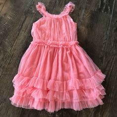 Nwot 4t Boutique Peach Tulle Spaghetti Strap Layered Skirt Dress Pink Ruffled Tutu Dress For Spring, Pink Ruffled Tutu Dress For Summer, Pink Summer Tutu Dress, Sweet Pink Tutu Dress For Summer, Peach Princess Style Summer Dress, Peach Princess Dress For Summer, Cute Pink Summer Tutu Dress, Pink Sleeveless Tutu Dress For Spring, Spring Ruffled Tutu Dress