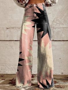 Lasaky - Casual Lightweight Wide Leg Pants with Denim-Inspired Design Looks Country, Casual Wide Leg Pants, Pink Lady, Festival Looks, Fall Fits, Pantalon Large, Loose Pants, Halsey, Type Of Pants