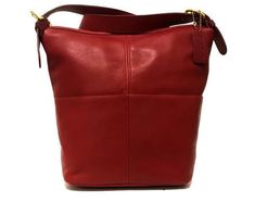 NEW Coach Vtg Classic Red Leather Rivington Hobo Bucket Duffle Crossbody Bag USA Usa Bag, New Bags, Coach Handbags, The Shape, Coach Bags, Red Leather, Really Cool Stuff, Crossbody Bag, United States