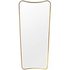 an empty white and gold mirror on a white background