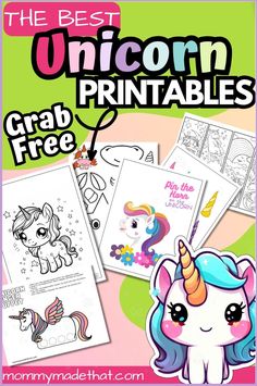 the best unicorn printables for kids to color and learn how to draw them