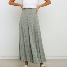 Style: BohemianWaist Type: HIGHFabric Type: ChiffonPant Style: Wide Leg PantsMaterial: PolyesterFit Type: RegularLength: Ankle-Length PantsAge: Ages 18-35 Years OldSeason: SummerClosure Type: Elastic WaistGender: WOMENModel Number: Women pantsPattern Type: FloralFront Style: Flat Casual Flowy Ankle-length Maxi Skirt, Casual Ankle-length Flowy Maxi Skirt, Summer Bohemian Skirt, Summer Casual Flowy Bottoms, Casual Rayon Maxi Skirt For Day Out, Flowy Spring Vacation Bottoms, Summer Wide Leg Rayon Maxi Skirt, High Waist Harem Pants For Summer Vacation, Summer Wide Leg Maxi Skirt In Rayon