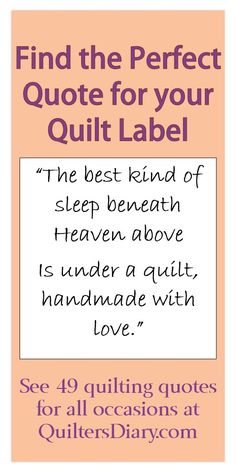 the quilt label for quilting