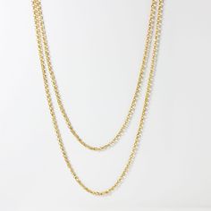 A gorgeous delicate solid gold  double chain necklace perfect for yourself or  for a gift.  Lovely accent piece for a stunning look.  They are perfect alone or layered with other pieces. 9k or 14k  Solid  Gold  Chain. Metal: Solid 9k or 14K Yellow Gold, Rose Gold or White Gold. Solid gold chain 9k or 14k Yellow, Rose Gold or White Gold.   The chain used is 0.80mm thick (approx. 0.031in) and has a spring ring clasp. All of the jump rings are soldered close. DISPATCH TIME  ▹ 5-7 working days to di Elegant Double Chain Link Layered Necklace, Dainty Double Chain Link Necklace, Gold Double Chain Link Necklace, Classic Double Strand Gold Necklace, Classic Gold Double Strand Necklace, Gold Link Chain Necklace With Double Chain, Classic Gold Multi-strand Necklace, Dainty Necklaces With Double Chain And Chain Link, Dainty Double Chain Necklaces For Formal Occasions