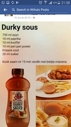 the menu for dunky sauce is displayed on an instagram page, and it appears to be in english