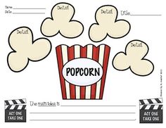 popcorn with the words popcorn on it and some clouds in the sky over them,