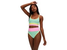 Beach Riot Eva Top - Women's Swimwear : Pastel Macaron Color-Block : Beach Riot Eva Top is a beautifully designed bikini top to slay the stage with style. Ribbed top with adjustable straps. Comfortable band beneath the bust. 80% nylon, 20% lycra. Hand wash, lay flat to dry. Made in the USA. Measurements: Length: 13 in Product measurements were taken using size SM. Please note that measurements may vary by size. If you're not fully satisfied with your purchase, you are welcome to return any unwor Beach Riot, Top Clothing, Ribbed Top, Women's Swimwear, Top Sales, Womens Swimwear, Lay Flat, A Smile, Color Block