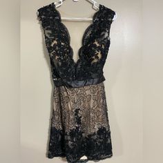 Alyce Paris Black Beaded Sequin Lace Dress. Size 12. Wore Once. Perfect Used Condition. Black Lace Bodice Evening Dress For Night Out, Black Mini Dress With Sheer Bodice For Cocktail, Black Evening Dress With Illusion Neckline For Night Out, Black Lace Dress With Sheer Bodice For Party, Embellished Lace Dress For Prom, Black Lace Dress With Sheer Bodice For Evening, Glamorous Lace Mini Dress For Evening, Illusion Neckline Dresses For Prom Season Night Out, Glamorous Black Dress With Lace Bodice