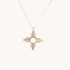 14k Gold Vermeil Zia Pendant Necklace | T.Skies Jewelry Stages Of Life, Gold Vermeil Jewelry, Southwest Jewelry, Pretty Pendant, Native American Artists, The Four Seasons, Native American Culture, Vermeil Jewelry, Gold Earrings Dangle