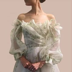 Green Organza Dress For Spring, Spring Green Organza Dress, Green Long Sleeve Organza Dress, Spring Off-shoulder Organza Dress, Green Long-sleeve Organza Dress, Green Organza Dress, Casual Dress Patterns, Women Dresses Casual Summer, Off Shoulder Maxi Dress