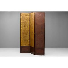 Large mahogany framed four fold reversible room divider in gold on one side and burgundy on the reverse. Circa 1890. Divider, Room Divider, Screen, Furniture, Gold, Quick Saves