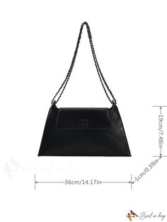 BirdinBag - Retro PU Flap Shoulder Bag - Chic Vintage Fashion Accessory Office Bags With Chain Strap And Double Handle, Trendy Evening Shoulder Bag With Hasp Closure, Chic Pouch Bag With Hasp Closure, Office Tote Shoulder Bag With Chain Strap, Daily Use Shoulder Bag With Chain Strap, Flap Shoulder Bag, Envelope Bag, Word Wrap, Moda Vintage