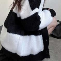 Customized Product. Ship In 5-15 Days. is not eligible for return. Fabric Material: Knit. Cotton BlendColor: Black whiteSize Chart: S. M. L Halter Dress Short, Girls Sweater, Heart Hoodie, Cardigan Sweater Coat, Fleece Dress, Sweater Coat, Coat Outfits, Striped Cardigan, Girls Sweaters