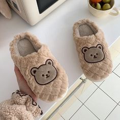 Stay cozy and stylish this winter in these Women's Cute Bear Slippers Soft Plush Flat Shoes with Non-Slip Bottom. Perfect for lounging around the house, these slippers come in five color options - Lotus root Pink, White 1, White2, khaki 1, and khaki 2 – and three sizes – 36-37, 38-39, and 40-41. The plush upper and non-slip bottom provide a comfortable and secure fit that will keep your feet warm and dry all winter long. Cute Winter Slippers With Plush Lining, Comfy Super Soft Slippers For Home, Super Soft Comfy Slippers, Cozy Indoor Slippers With Round Toe, Soft Slip-on Slippers For Loungewear, Cozy Super Soft Slippers For Home, Cozy Super Soft Home Slippers, Soft Round Toe Slippers For Loungewear, Cozy Round Toe Slippers For Loungewear