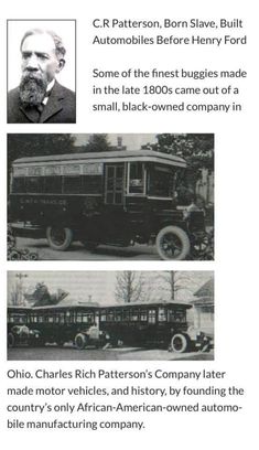 an advertisement for the company with pictures of old cars