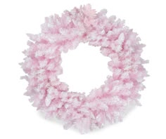 a pink wreath on a white background