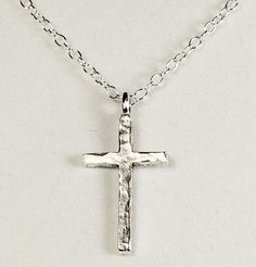 "- Awesome Silver Hammered Cross Pendant, Necklace, in Antique Silver Plated Nickel-Free Pewter with Self-Bail with 925 Sterling Silver Oval Cable Chain. See Photos #1-4. - Cross measures 1 3/8 x 3/4\" and drops 1 3/8\" from the Chain. Cross is reversible and has the same look on both sides. - Chain Length 20\". - 925 Sterling Silver Oval Cable Chain included. - Closure is with a 925 Sterling Silver Lobster Claw Clasp. See Photo #5. - Give us a Note on Etsy at Checkout with a change request and Silver Hammered Charm Necklace Gift, Silver Hammered Charm Necklace As Gift, Sterling Silver Hand Forged Cross Pendant Necklace, Hammered Cross Pendant Jewelry As A Gift, Hammered Cross Pendant Necklace For Gift, Hand Forged Sterling Silver Cross Pendant Necklace, Hand Forged Silver Cross Pendant Necklace, Hammered Cross Necklace For Gift, Hand Forged Silver Cross Necklace