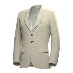 Jacket & pants included. Vest optional. Delivered in just 3 weeks. Free shipping. Covered by our Free Remake Guarantee. Complete the look with Shirts, Ties & Squares. Luxury White Double Breasted Suit For Work, Luxury White Double Breasted Workwear Suit, Beige Double Breasted Suit For Business Casual, Luxury White Double Breasted Suit With Notch Lapel, Business Blazer With Concealed Placket In Beige, Cream Single Breasted Blazer With Suit Collar, Beige Notch Lapel Sport Coat For Business, Cream Single-breasted Blazer With Suit Collar, Beige Single-breasted Suit For Office