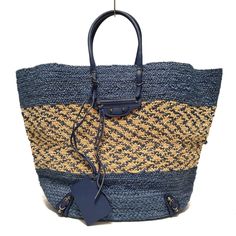 Balenciaga Cagoule Raffia Tote Bag Navy Length: Approx. 40 Cmwidth : Approx. 50 Cmdepth : Approx. 25 Cmhandle : Approx. 16 Cm To The Body (Measured At The Time Of Shooting) Balenciaga, Bag Lady, Navy, Shoulder Bag, Tote Bag