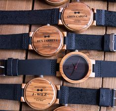 "Those engraved groomsmen wooden watches are very unique way to show appreciation to your guys on your special day! ★ Free Priority Shipping (USA) 100% Real Natural Bamboo Minimalist (RECLAIMED) Wood Watch. Ebony wood face with red second hand. Each unique watch is handcrafted by a professional watchmaker. High quality, luxury fashion and stylish with Japanese movement. The wood color makes it simple and easy to match with all your outfits. Great for casual or business events. It comes with nice Groomsmen Watches, Best Groomsmen Gifts, Groomsmen Gifts Unique, Wooden Watches For Men, Wooden Watches, Groomsmen Gifts Personalized, Watch Engraving, Groomsmen Proposal, Groomsmen Gifts