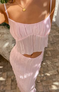 Summer Vacay Outfits, Pink Cami Top, Italian Summer Outfits, Mermaid Aesthetic, Vacay Outfits, Stylish Summer Outfits, Going Viral, Comfy Fashion