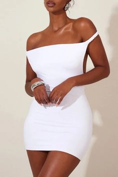 Sleeveless Bandage Dress For Summer, Summer Sleeveless Bandage Dress, Elegant Mini Dress For Summer Parties, One Shoulder Bodycon Beach Dress, White Bandage Dress For Summer Date Night, Fitted Backless Bandage Dress For Summer, White Sleeveless Bandage Dress For Date Night, Stretch Backless Bandage Dress For Summer, Chic Backless Bandage Dress For Spring