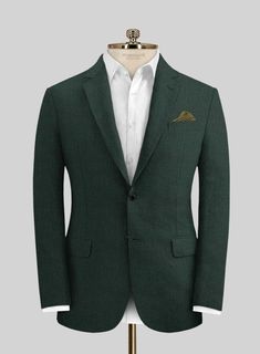 Planning for a resort this summer? Our Martini Green Pure Linen Suit will be a perfect pick because it's not about kidding around when it comes to styling. Crafted from linen, the lightweight summer fabric features a little unique slubby texture that will create interest and become the center of attraction. 
 
 Look Includes  Martini Green Pure Linen Fabric  Two Button Jacket Style  Notch Lapel  Horn Royal Black Buttons  Single Vent  Three Cuff Buttons  Two Welted Back Pockets on Trousers   You Summer Linen Blazer With Welt Pockets, Casual Linen Suits For Summer, Casual Linen Summer Suits, Tailored Linen Summer Blazer, Summer Tailored Linen Blazer, Green Linen Suits With Notch Lapel, Formal Green Linen Blazer, Green Linen Blazer For Formal Occasions, Summer Green Linen Blazer