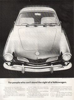 an advertisement for the vw volkswagen car, showing it's front end and hood