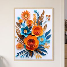 Paper Cut Out Of Flowers Art Print Default Title Colorful Paper, Paper Flower Bouquet, Metallic Prints, Wooden Hangers, Paper Cutout, Flowers Art, Circle Shape, Paper Cut, Unique Print