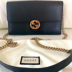 Questions? Leave A Comment Below! New. In The Box With Certificate. Black With Gold. Gucci Gold Wallet On Chain For Evening, Classic Gucci Wallet On Chain For Evening, Gold Gucci Wallet On Chain For Evening, Gucci Gold Wallet On Chain For Everyday Use, Elegant Gucci Wallet On Chain As Gift, Classic Gucci Wallet On Chain, Chic Gold Gucci Wallet On Chain, Classic Gucci Leather Wallet On Chain, Chic Gucci Gold Wallet On Chain