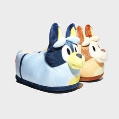 Bluey Adult Bandit & Chilli 3D Slippers - Blue/Orange XS Bluey Merch, Relaxing Night, Bluey And Bingo, Bear Character, Shoe Wishlist, Clog Slippers, Wool Slippers, Target Clothes, Sneaker Slippers