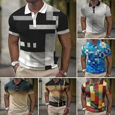 Sleeve Length:Short Sleeve; Gender:Men's; Style:Vintage,Casual; Tops Type:Golf Shirt,Waffle Polo Shirts; Occasion:Vacation Wear,Formal Wear,Festival Wear; Pattern:Plaid; Design:Buttons,3D Print; Neckline:Collared Shirts Collared Polo Shirt With Buttons For Summer, Summer Polo Collar Top With Buttons, Summer Patchwork Collar Top, White Buttoned Polo Shirt For Summer, Multicolor Polo Collar Top For Summer, Multicolor Summer Polo Shirt, Black Polo Collar Top With Patchwork, 3d Print Light, Collared Shirts