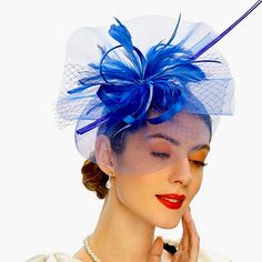 Blue Derby Fascinator Material:Mesh And Feather Attacment:Clip And Headband Size:11.8 Inch Diameter Fascinator Base. The Fascinators Is Reversible And Removable On The Headband. One Size Fits All. Perfect For Derby, Church, Tea Parties, And Formal Events. Blue Adjustable Fascinator For Summer, Adjustable Blue Fascinator For Summer, Blue Mini Hat Headband For Spring, Adjustable Blue Headpieces For Summer, Blue Headpieces For Spring Party, Blue Summer Headband Costume, Blue Spring Party Headpieces, Blue Headpiece For Races, Blue Costume Hats And Headpieces For Spring Evenings