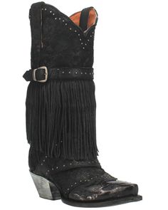 Full-grain leather. 12" shaft. Snip toe. Double rose scallop. Cushioned footbed. Iridescent inlay design on foot. Snip Toe Cowgirl Boots, Gothic Western, Western Silhouette, Tall Western Boot, Post Bed, Boho Rocker, Western Gothic, Dan Post Boots, Womens Cowgirl Boots