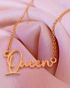 Queen  necklace gifts are one of the best ways to show your loved ones how much you value them. Combining beautiful jewelry with a loved ones name is never a failing idea. Our name necklaces are fully customizable from the font to the pendants, they are personalized to your liking. Order one of our 18k gold plated necklaces to show your appreciation to your loved ones. 18k Solid gold plated Queen  necklace is perfect gift for birthday. Hello, every woman loves personalized gifts. In fact, we all Letter Necklaces For Birthday Gift, Customized Rose Gold Necklace As A Gift For Her, Heart Pendant Charm Necklace For Birthday Gift, Nameplate Charm Necklace For Birthday And Valentine's Day, Customized Rose Gold Jewelry As Gift For Her, Customized Rose Gold Jewelry For Her, Customized Rose Gold Jewelry Gift For Her, Custom Gold Necklace For Valentine's Day, Personalized Charm Necklace For Her On Valentine's Day