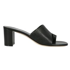 A dressy toe-looped mule with an unparalleled fit. Partially lined, buffed leather sole and 2-1/2 inch covered heel. Size: 11.  Color: Black.  Gender: female.  Age Group: adult. Classic Mules With Sculpted Low Heel, Classic Fitted Mules For Evening, Classic Low Heel Mules With Padded Heel, Classic Mules With Padded Low Heel, Evening Mules With Leather Sole And Low Heel, Sleek Sandals With Almond Toe And Deep Heel Cup, Sleek Sandals With Sculpted Heel And Almond Toe, Modern Fitted Mules With Deep Heel Cup, Sleek High Heel Mules With Leather Sole