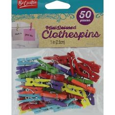 small colored clothes pins in plastic bag